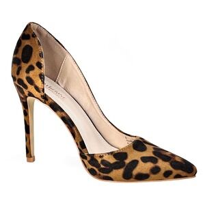 Leopard Print Pointed Toe D'Orsay Stiletto High Heels, Size 8 (MSRP $99)